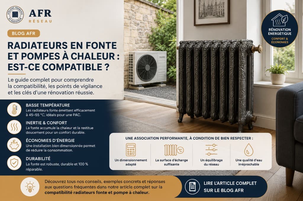 Radiateur en fonte et pompe à chaleur : compatibilité dans le cadre d'une rénovation énergétique AFR