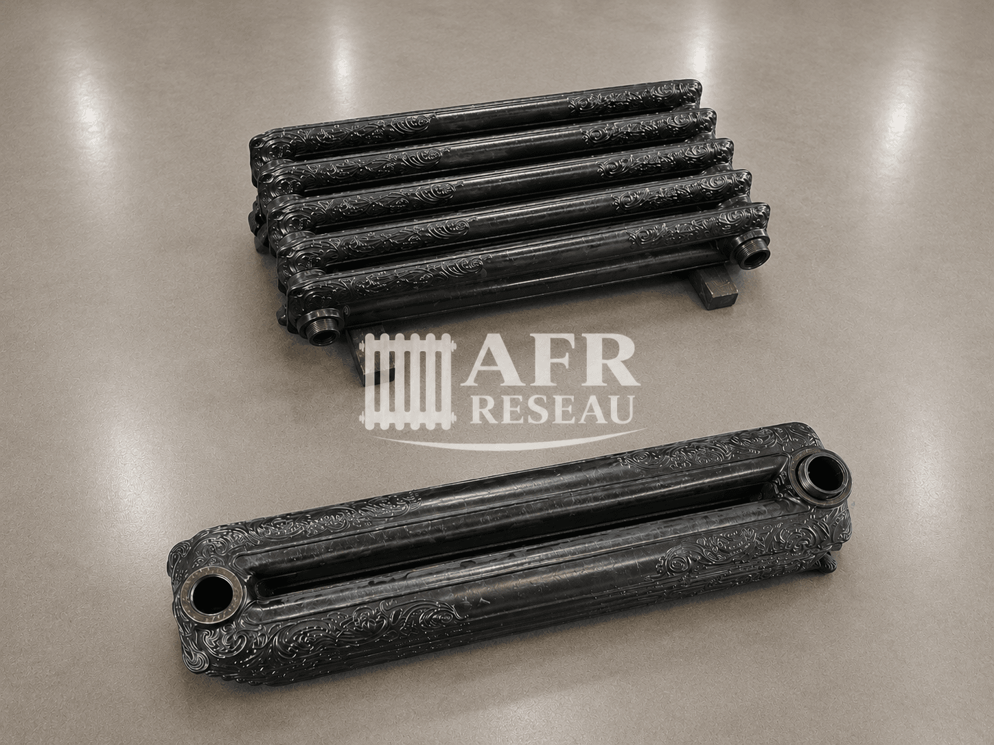 Radiateur ancien rénové — peinture RAL